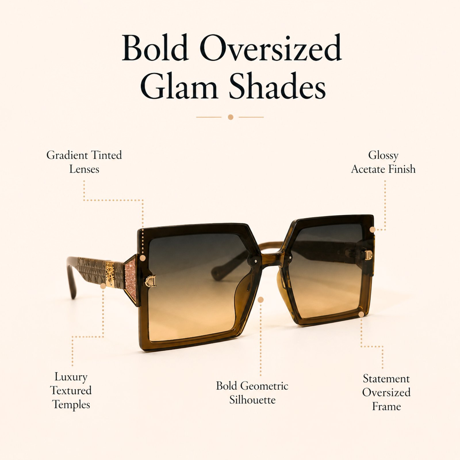 Bold oversized sunglasses - Image 3