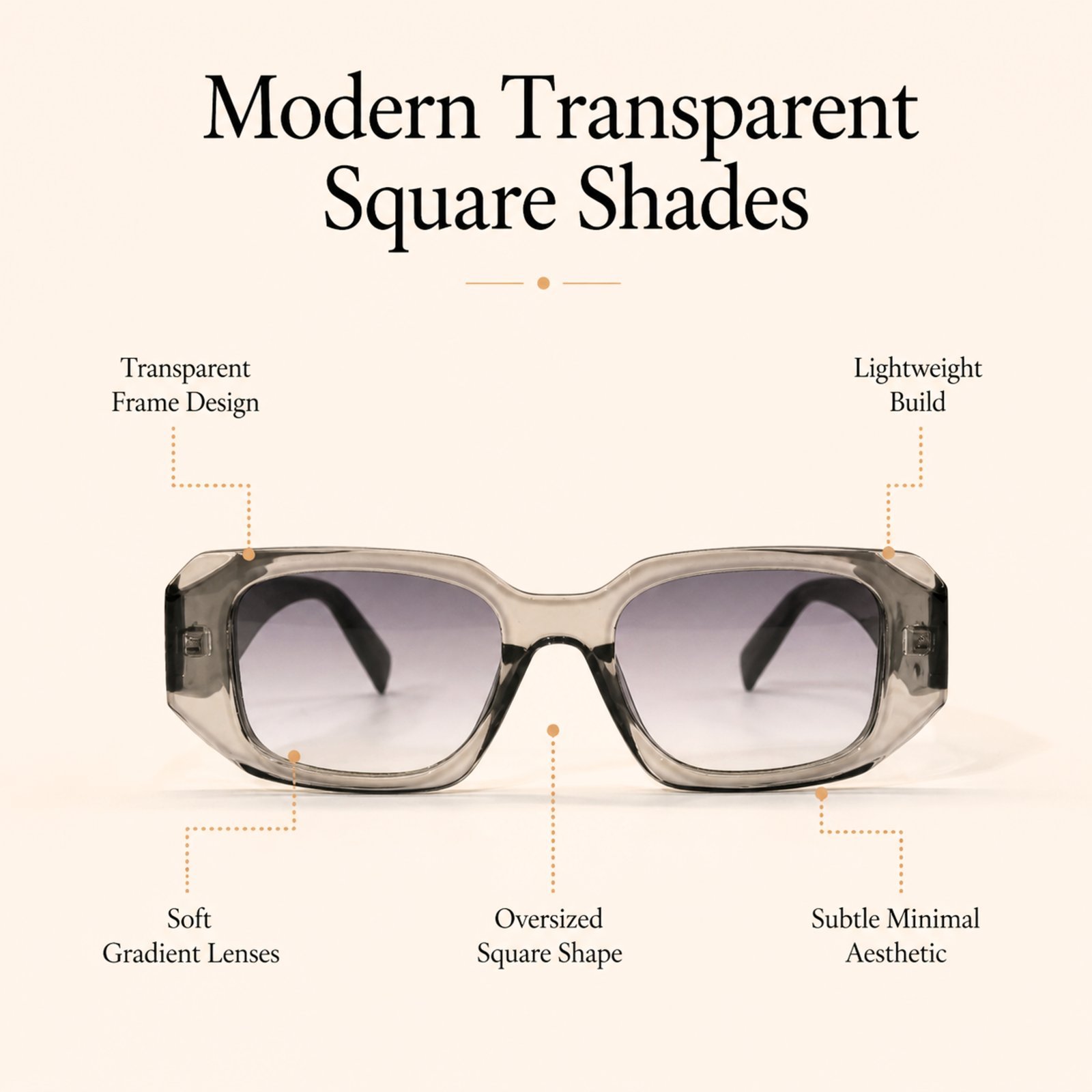 Sheet transparent sunglasses - Image 3