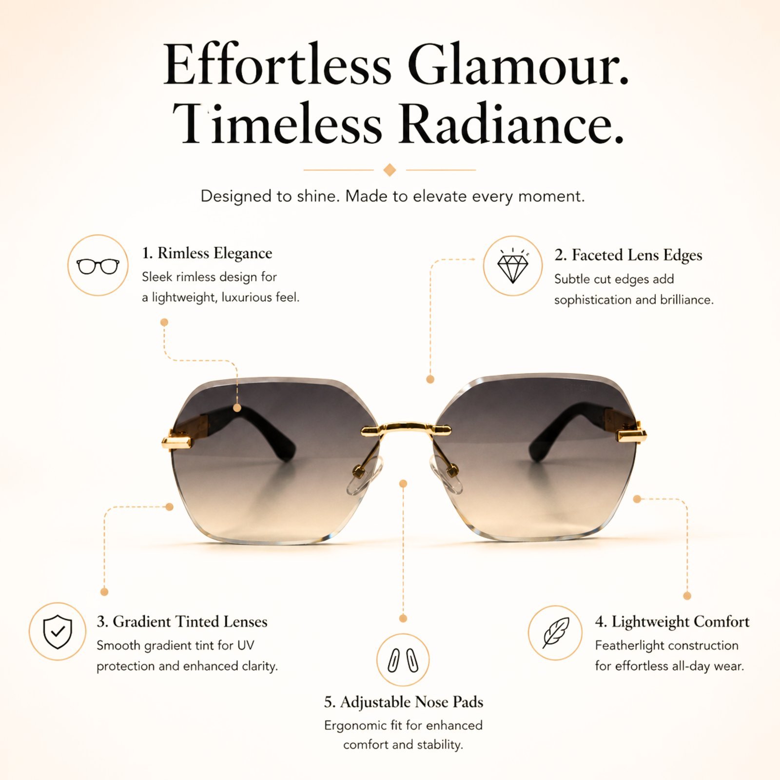 Rimless glamour sunglasses - Image 3