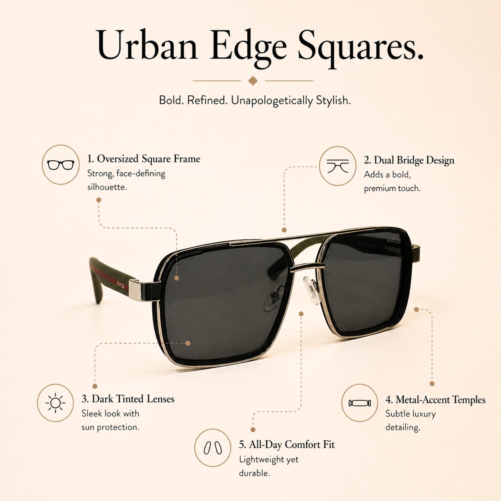 Sheet metal urban edge sunglasses - Image 3