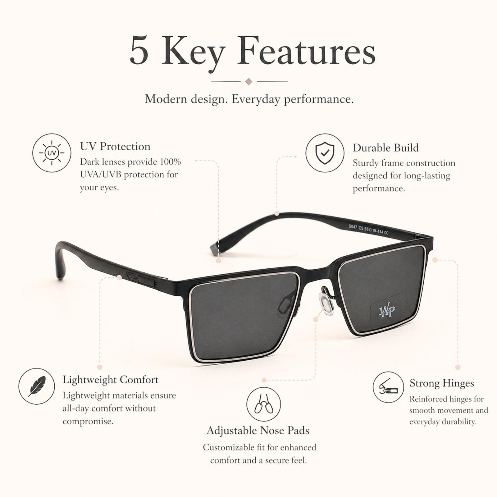 Thin metal sunglasses - Image 3