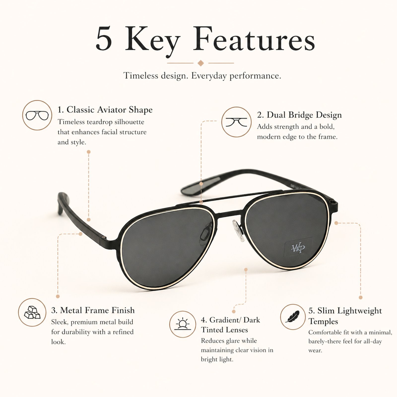5 key features aviator sunglasses - Image 3